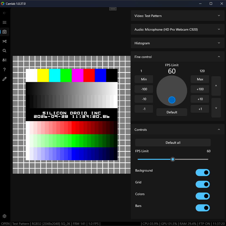 CamLab video processing interface